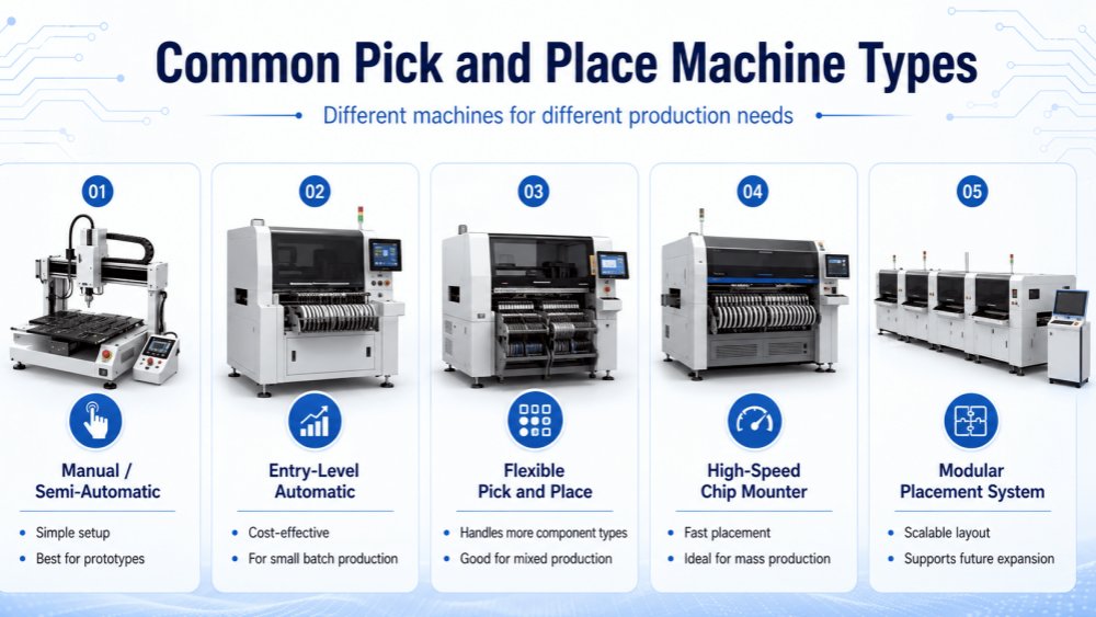 pick and place machine types valitse ja aseta konetyypit