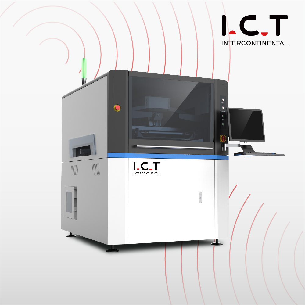 Juotospasta SMT Stencil Printer SMD Täysin automaattinen malli ICT-1200mm