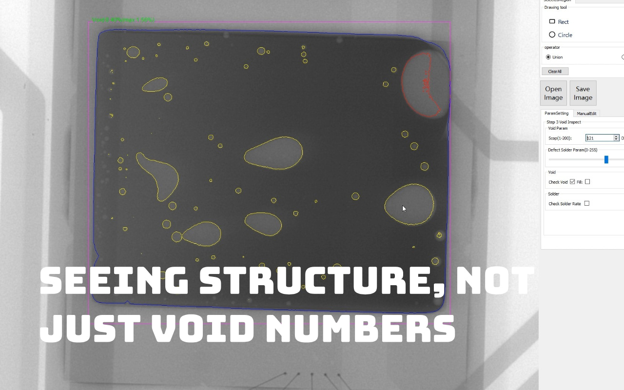2. Mit&auml; r&ouml;ntgenkuva todella paljastaa BGA:n tyhji&ouml;ist&auml;?