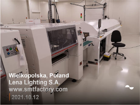 LED-linssien SMT-tuotantolinja Puolassa